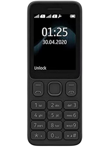 Nokia 125 Black 4G Keypad Phone – Front View