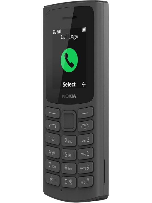 Nokia 105 (2023) Black – Affordable feature phone with long battery life and durable design.