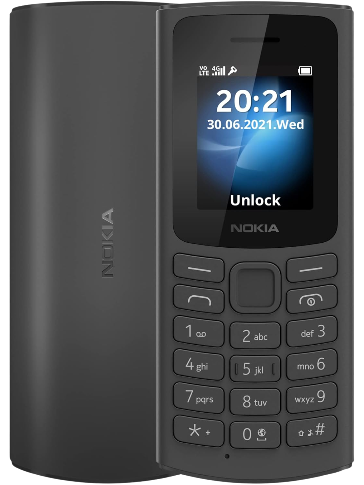 Nokia 105 (2023) Black – Affordable feature phone with long battery life and durable design.