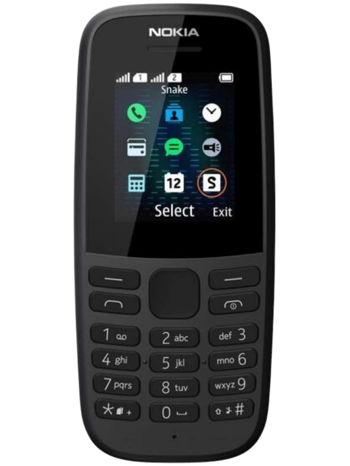 Nokia 105 4th Edition front view showcasing large display and ergonomic design in UAE