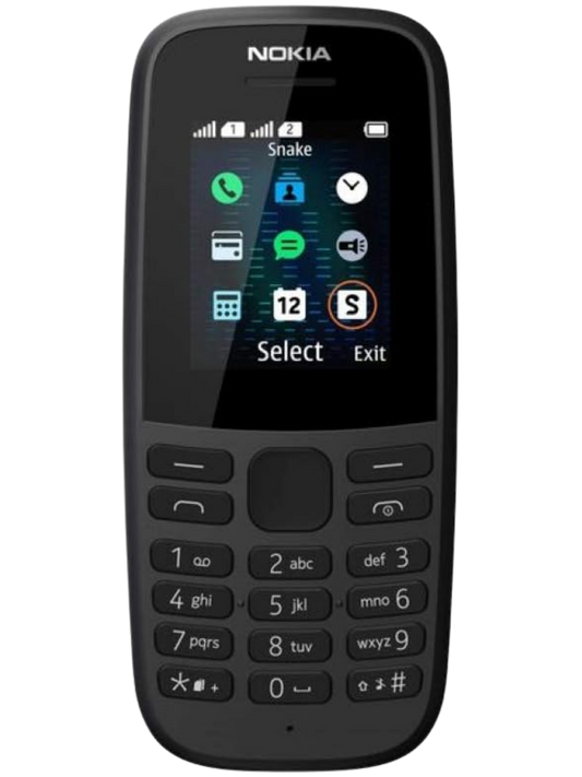 Nokia 105 4th Edition front view showcasing large display and ergonomic design in UAE