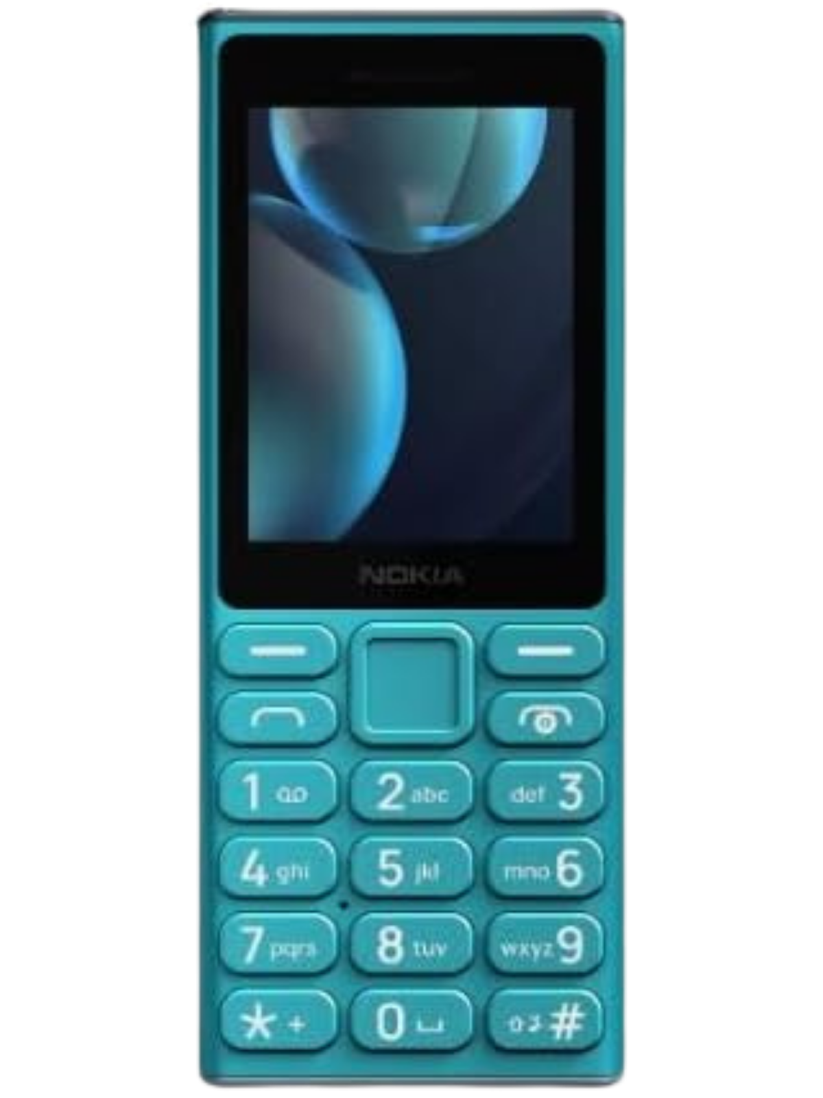 Nokia 108 4G Cyan front view with vibrant color and display in UAE