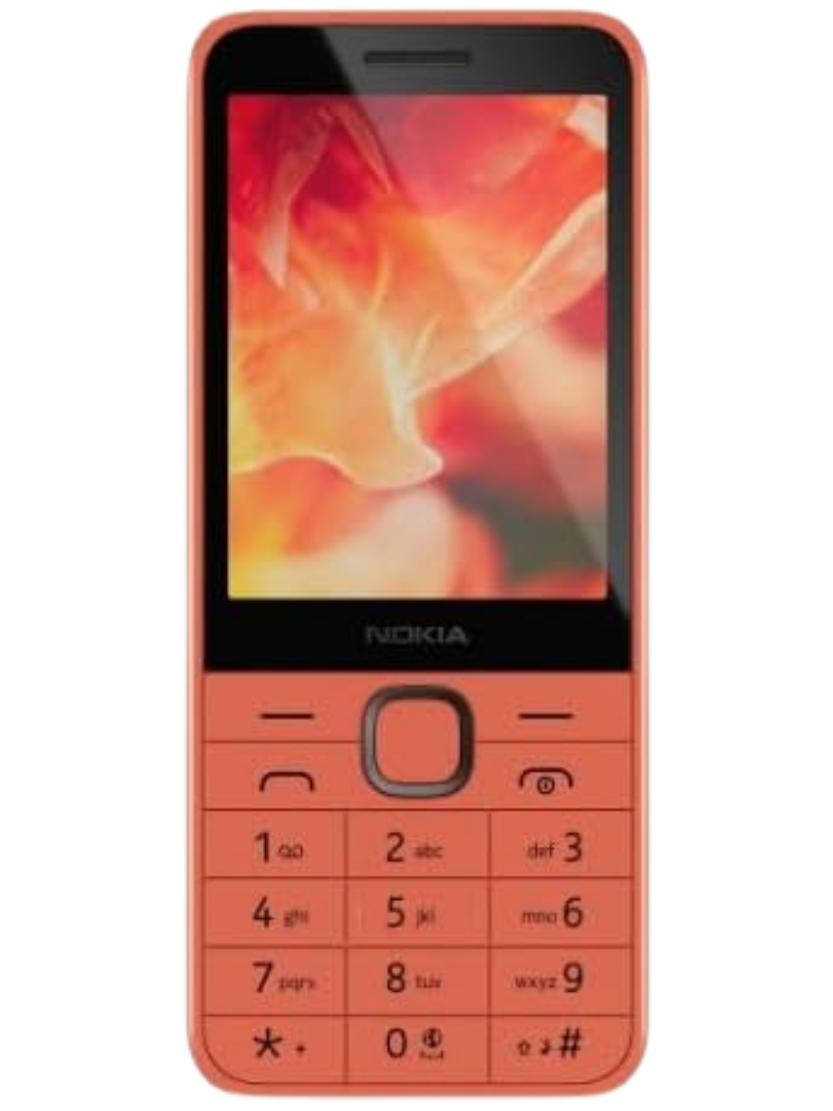 Nokia 215 peach classic feature phone front view