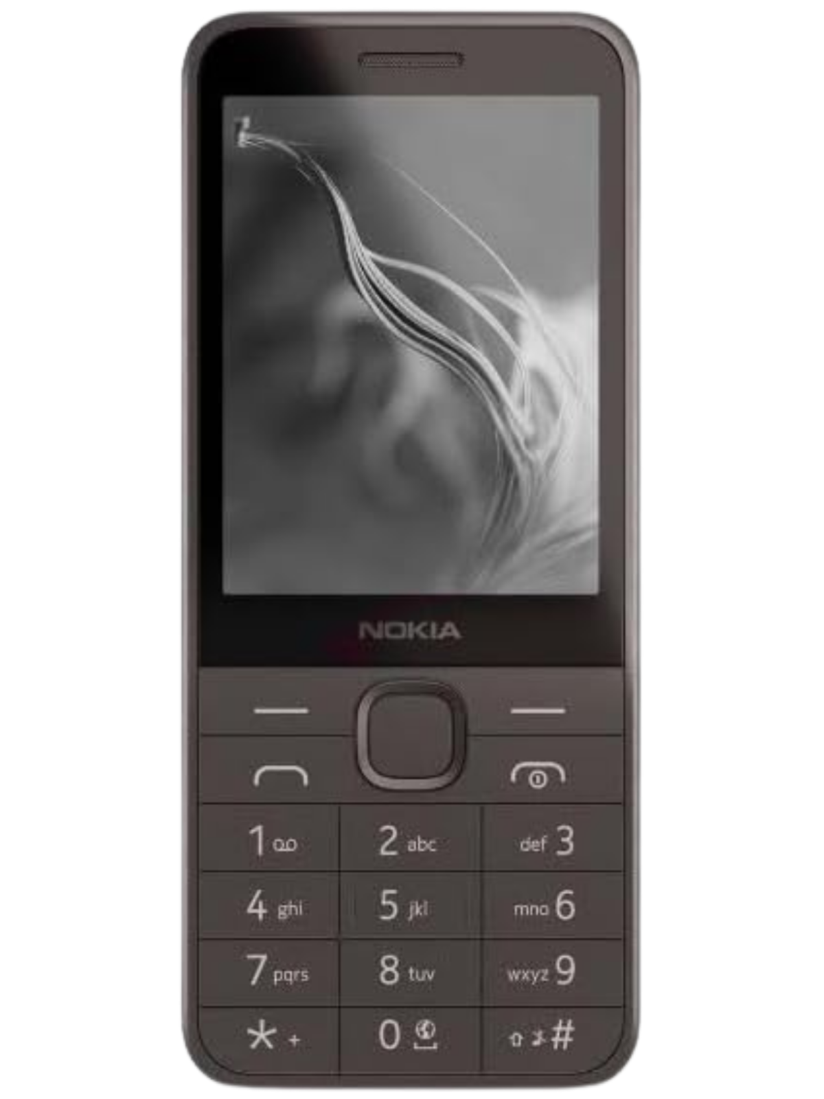 Nokia 235 Black – Front view showing the sleek design and 2.8-inch color display of the feature phone.