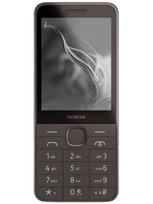 Nokia 235 Black – Front view showing the sleek design and 2.8-inch color display of the feature phone.