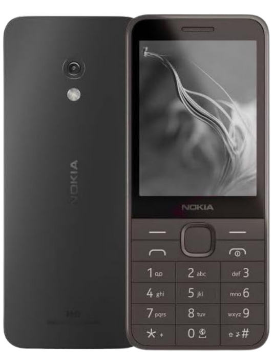 Nokia 235 Black – Front view showing the sleek design and 2.8-inch color display of the feature phone.