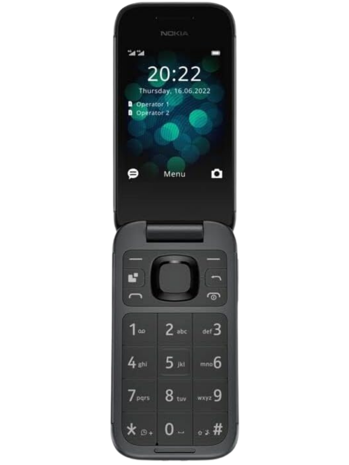 Nokia 2660 Flip Blue with open flip screen UAE