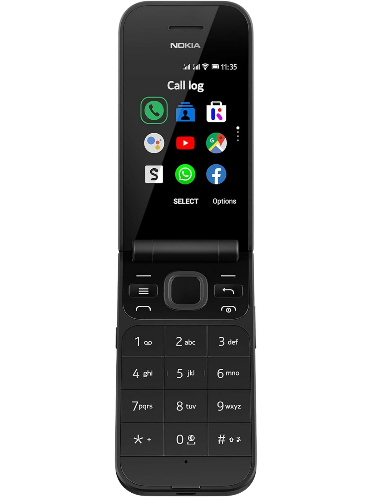  Nokia 2720 Flip Black Phone – Front View