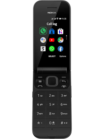  Nokia 2720 Flip Black Phone – Front View