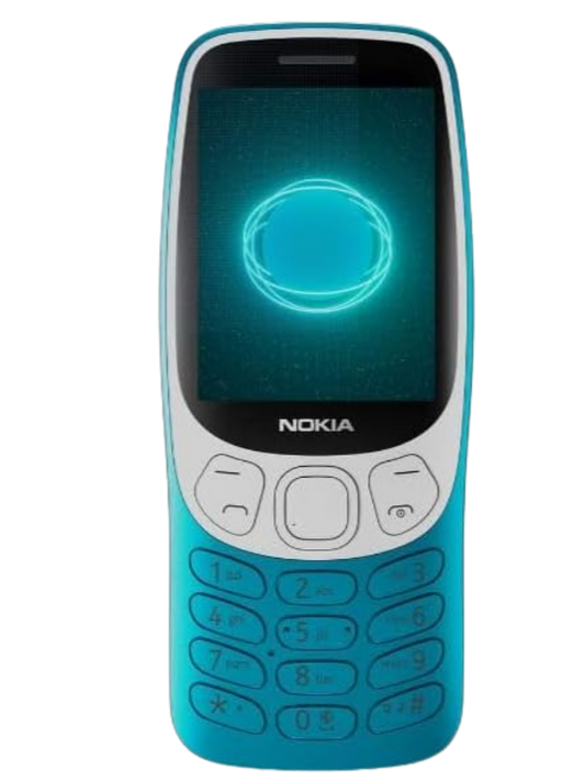 Nokia 3210 4G Scuba Blue front view with vibrant color and modern display in UAE