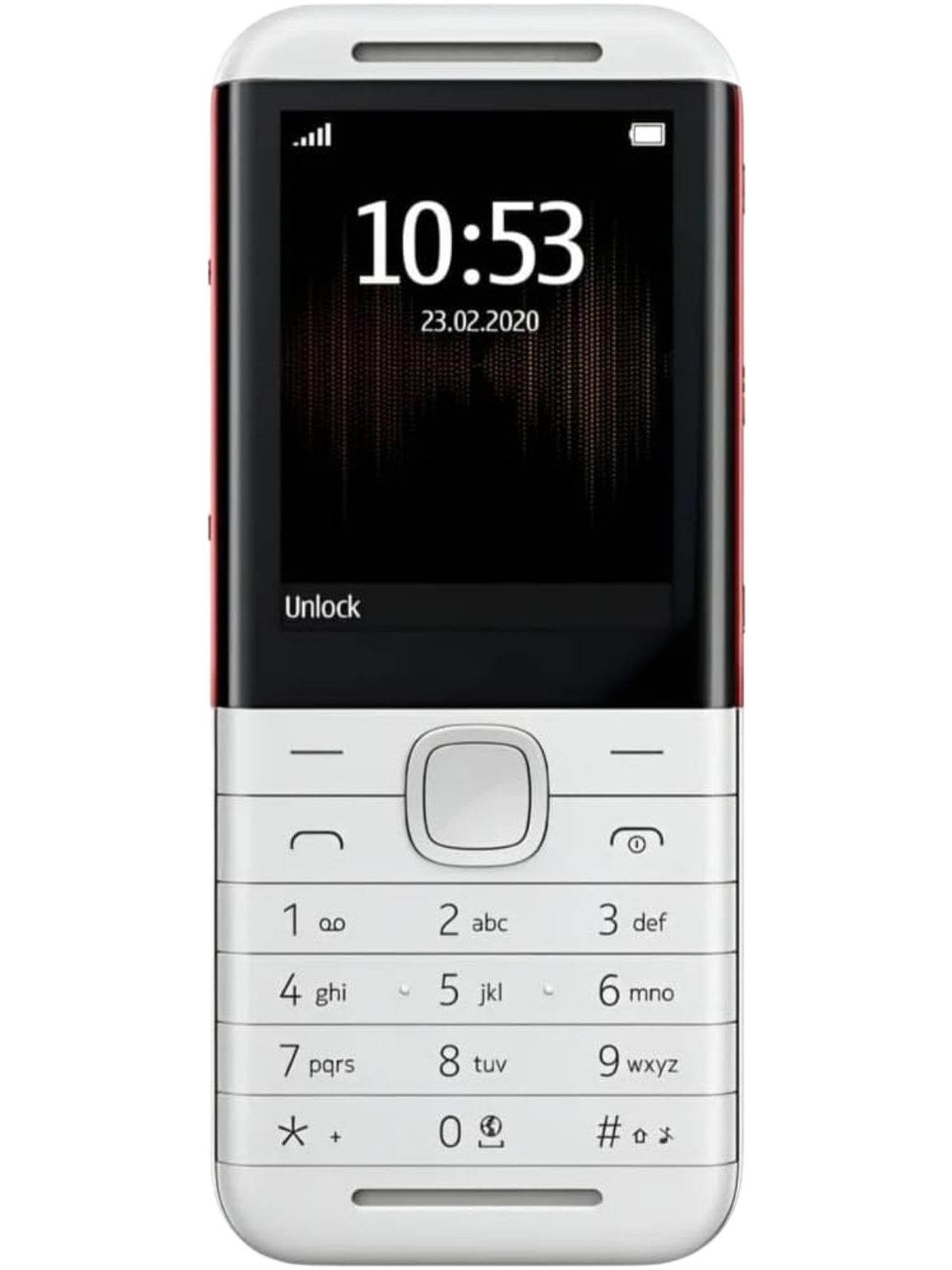 Nokia 5310 White Music Feature Phone front view showcasing dual speakers and music controls in UAE