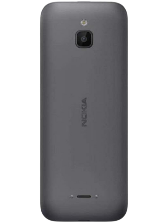 Nokia 6300 feature phone in black with durable design, long battery life. Available in Uae